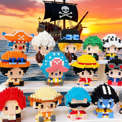 Anime Building Block Chopper Buggy  Assembly Micro Building Block Zoro Robin Character Model Mini Bricks Figure Toys For Gift