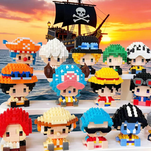 Anime Building Block Chopper Buggy  Assembly Micro Building Block Zoro Robin Character Model Mini Bricks Figure Toys For Gift