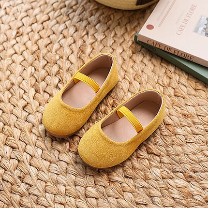 New Girl Dresses Casual Shoes Simple Fashion Children Leather Shoes Solid Color Spring Autumn Kids Princess Ballet Flat Shoes