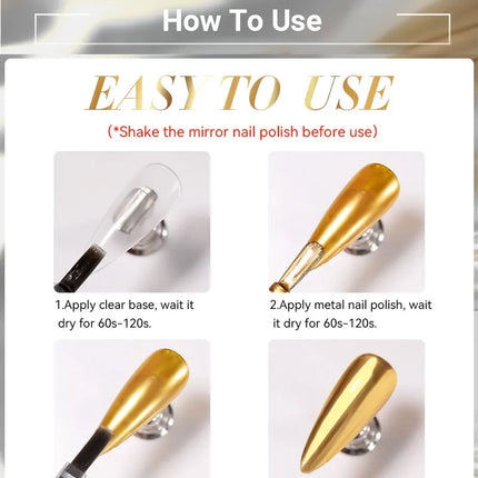 LILYCUTE 7ml  Mirror Metallic Nail Polish No Need of UV LED Lamp Nail Supplies Vernis Red Purple Mirror Effect for Nails