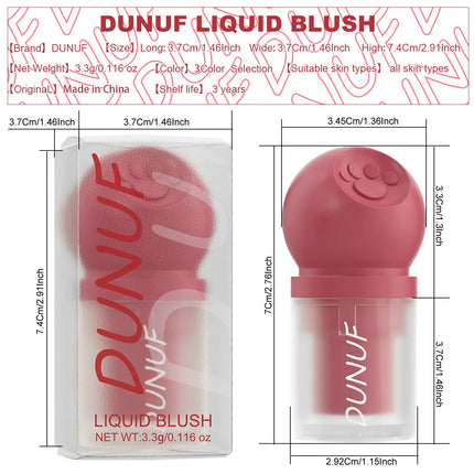 DUNUF Creamy Cat Paw Blush Trio Buildable Pigment Long Lasting Natural Finish Vegan Cruelty Free Makeup Essential