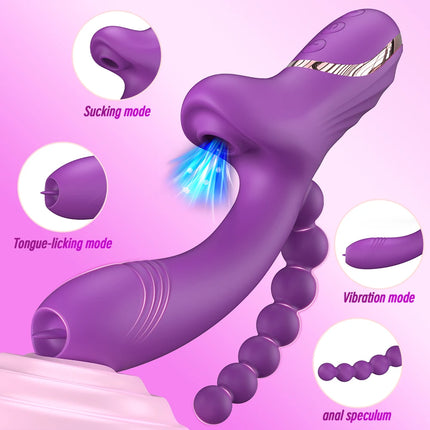 3 in 1 Clitoris Sucker Vibrator Vagina G-Spot Vibrator for Women Clit Stimulator Female Masturbator Adult Goods Sex Toy 18+