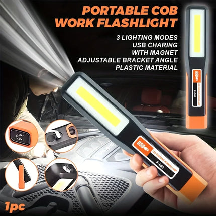 Powerful COB LED Work Light Car Garage Mechanic Lamp USB Rechargeable Flashlight Magnetic Torch Emergency Light Warning Light