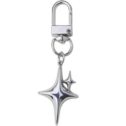 Y2K Keychains Star Moon Metal Key Rings For Women Men Friendship Gift Handbag Decoration Handmade Jewelry