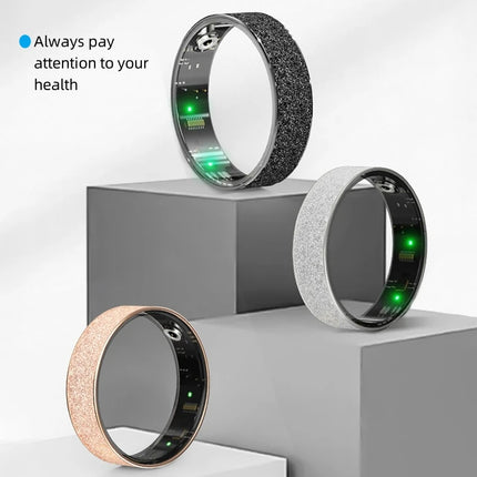 Simple Smart Ring Heart Rate Blood Oxygen Sleep Health Monitor Sport Ring IP68 Waterproof Pedometer Remote Gesture Control Photo