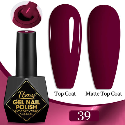 7ml Color Gel Polish Set Popular Series Nail Polish Smooth Texture Colorful Manicure UV LED Soak Off Nail Art Semi Permanent Shi