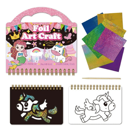 Art & Craft Activity for Kids Foil Fun Unicorns & Princess Scratch Art Book No Mess DIY Creative Activity Kit Gifts for Girls