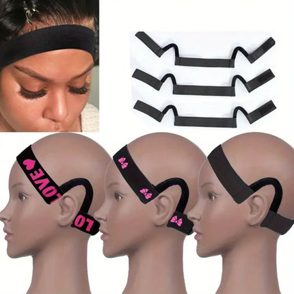 Comfortable Lace Melt Wig Band with Ear Hanger - Adjustable Wrap for Scarf, Black Lace Edge Band for Wigs, Stylish Headband