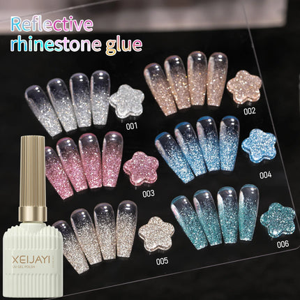 Super Sparkling Silver Nail Gel DIY Reflective Crushed Diamond Bounce Nail Gel Internet Famous Popular for Salon Special Use