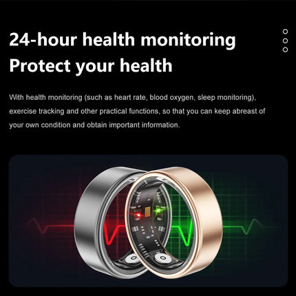 NEW Smart Ring Health Tracker Sleep Recording & Smart Sleep Analysis Blood Oxygen Monitor Heart Rate Tracker Activity Track Men