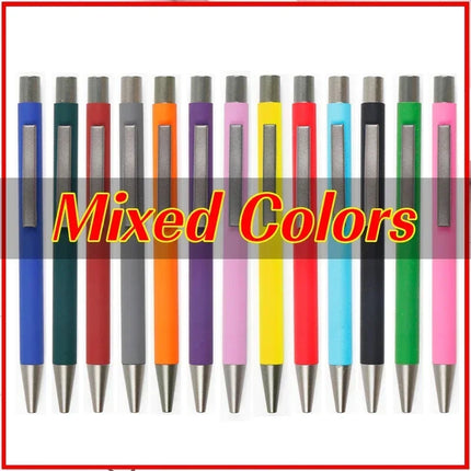 20-200 Pens Wholesale Metal Ballpoint Pen Advertising Pen Rubber Texture Custom Logo Text Laser Engraving Customizable Name Logo