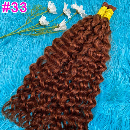 Deep Wave Hair Bulk For Boho Braids 100% Human Hair Extensions No Weft Pure Color Curly 12A Vietnamese Hair 30 inch Bundle