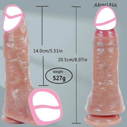 Liquid Silicone Dildo for Women Realistic Penis Adult Toy Soft Flexible Texture with Suction Cup Waterproof Pleasure Design