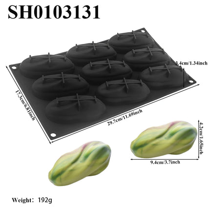 Pistachios Design Silicone Bakeware 1 or 4 or 9-Cell Chocolate Mold Food Grade Mousse Cake Mould Soap Mold Kitchen Dessert Tools