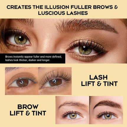 Gollee 4-6 Weeks Lash Lift and Tint Kit Brow Lamination Semi-permanent Eyebrow Tint Set Nature Black Eyelash Lifting Perm Makeup