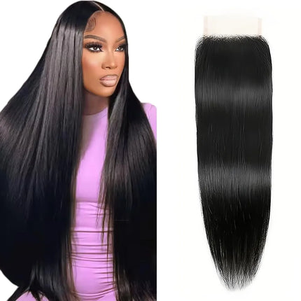 1B Lace Closure  HDTransparent Lace Front 14 Inch Brazilian Virgin Hair Free Part Pre Plucked 100% Human Hair Extensions