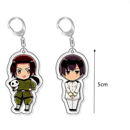8 Pcs/Set Anime Axis Powers Action Figures KeyChain Feliciano Varga Ludwig Kiku Honda Alfred F. Jones PVC Model Kid Gift Toy
