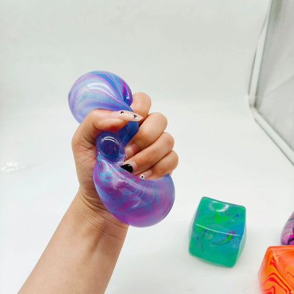 /5.5cm Soft and Glutinous Sensory Stress-relief Toy Cube Filled with Gel Stretchable Ball Soft Ice Cube Ball Slow Rebound