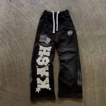 2026 New High Street Trendy Pants High Street Ins Trendy Men's and Women's Loose Straight Tube 3D PrintingPrinted Casual Pants