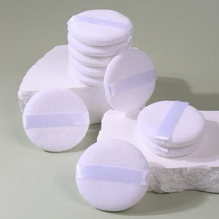 2-5-10-20Pcs Portable and Practical High-Grade White Round Powder Puff for Base and Fixing Makeup