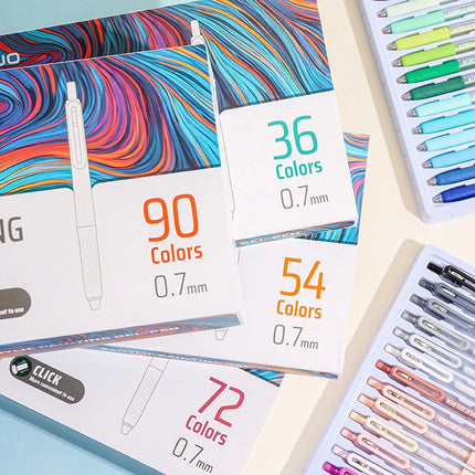 LANGUO 36/54/72/90 Colors Acrylic Painting Gel Pens Retractable 0.7mm Tip Handbook Pen for Student Painting Graffiti Writting