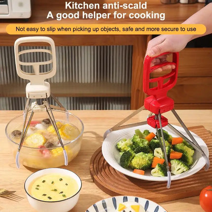 Stainless Steel Hot Dish Clamp Pot Gripper Heat Resistant Bowl Holder for Safe Plate Handling