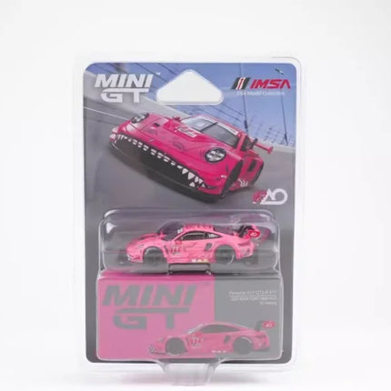 MINI GT 1:64 911 GT3 R #77 AO Racing 2024 Simulation static alloy car model, Boys' festival gift toy collection ornament.