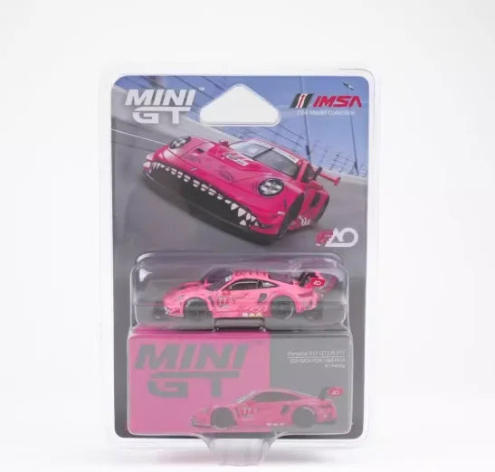 MINI GT 1:64 911 GT3 R #77 AO Racing 2024 Simulation static alloy car model, Boys' festival gift toy collection ornament.