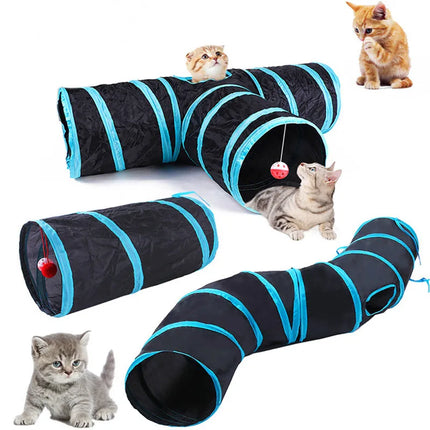 Cat Tunnel Pet Supplies Cat S-Type Play Tunnel Foldable Cat Tunnel Cat Toy Breathable Drill Barrel for Indoor Loud Paper