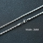 3mm Silver Rope / 60cm 24inch