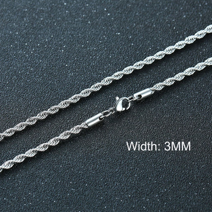 3-11MM Classic Cuban Chain Necklace for Men Women,Silver Black Gold Grey Color Stainless Steel Chains,Basic Punk Jewelry Gift