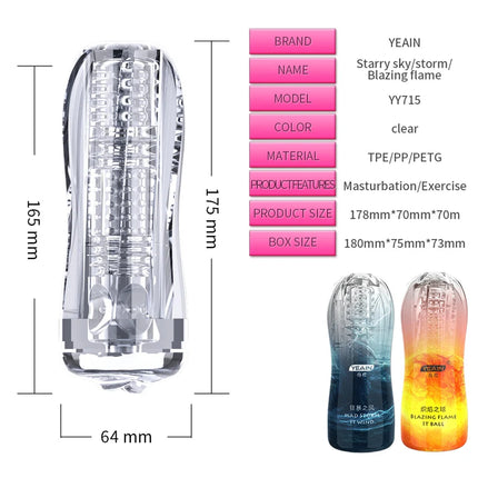 Adult Male Masturbator Cup Soft Pussy Sex Toys Transparent Vagina Men Endurance Exercise Sex Supplies Vacuum Pocket Cup for Men