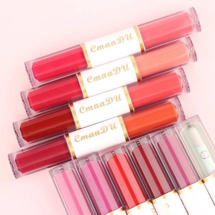 8 Colors Velvet Matte Liquid Lipstick Double-ended Lip Gloss Long-Lasting Waterproof Easy Color Non-stick High Pigment Lipgloss