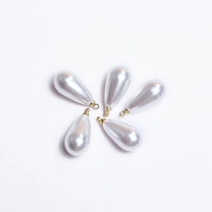5Pcs/bag 10/14/16/18mm White Imitation Pearl Water Drop Pendant DIY Earrings Necklace Bracelet Brooch Jewelry Makings
