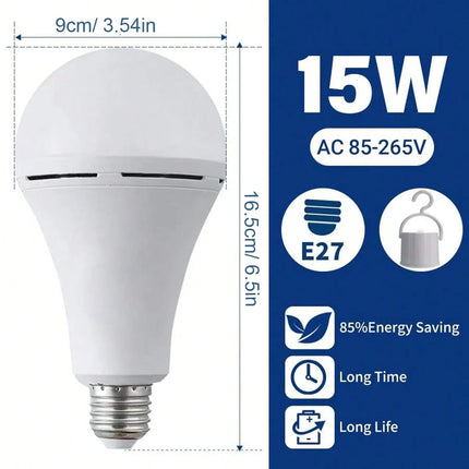 LED Emergency Light Bulb Super Bright Energy-saving E27 Screw Light Bulb Power Outage Automatic Lighting Charging Light Bulb