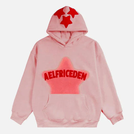 2024 Fall hip hop street graffiti hoodie women's retro casual sports baggy hoodie