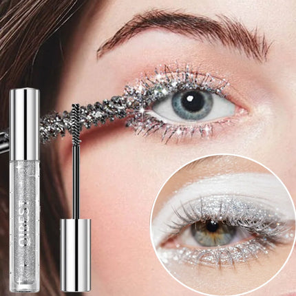 Halloween Sparkling Gold Diamond Mascara Glitter Pearlescent Small Metal Bar Waterproof Fast Dry Eyelash Curl Extension Makeups