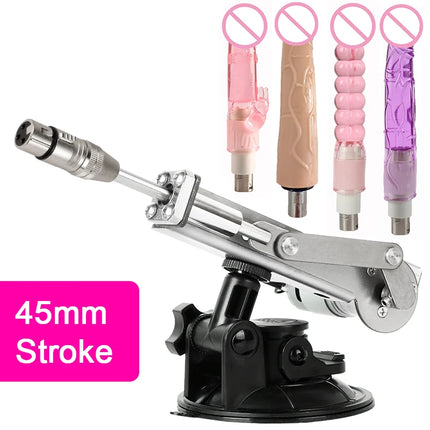 45mm Stroke Telescopic Sex Machine with Dildo 100V-240V Female 3XLR Masturbation Sexual Kits Mini Reciprocating Linear Actuator