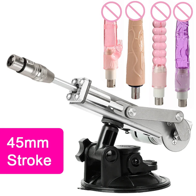 45mm Stroke Telescopic Sex Machine with Dildo 100V-240V Female 3XLR Masturbation Sexual Kits Mini Reciprocating Linear Actuator