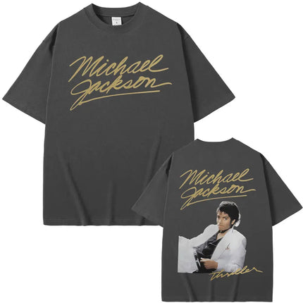 Michael Jackson King of Pop Bad Era Tour T-shirts Men Women Fashion Hip Hop Y2K Short Sleeve T-shirt Casual Cotton Oversized Top