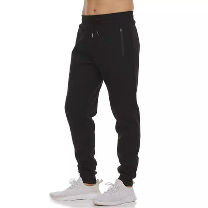 Latest sports pants, streetwear pants, solid color drawstring zipper pocket work pants, men's work clothes, running pants