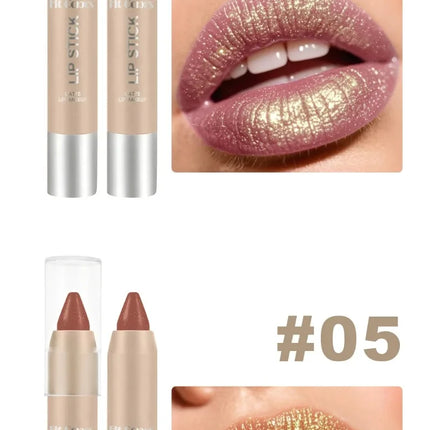 Glitter Pearlescent Crayon Lipstick Quicksand Golden Shining Non-stick Cup Shiny Lip Tint Fine Shimmer Lip Liner Stick Makeup