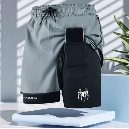 Men Running Shorts Gym Sports 2 in 1 Camo Quick Dry Workout Training Gym Fitness Jogging Short Sweatpants Summer Men Sportswear