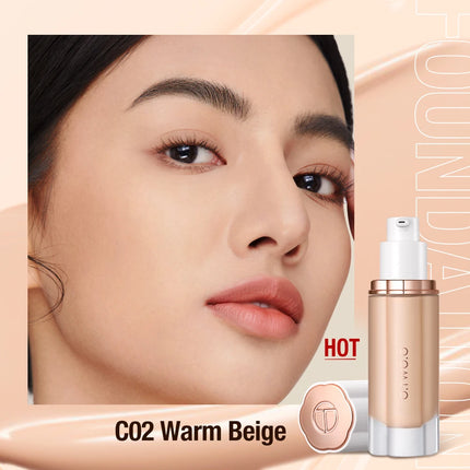Liquid Foundation Cream 30ml Full Coverage Makeup Base SPF30 Waterproof Long Lasting Concealer Smooth Matte Finish