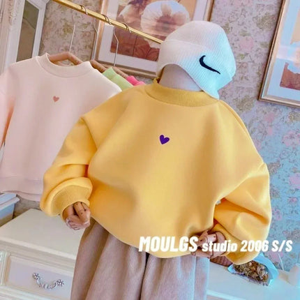 Children's Sweatshirt Autumn and Winter Warm Fleece Baby Clothing Girl Top Baby Boys Thick Sweatshirt