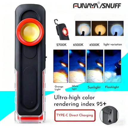 FUNAYA Portable Flashlight Car Detailing Tools Car Paint Finish Lamp Scan Swirl Magnetic Grip Multi Auto Repair Working Lights