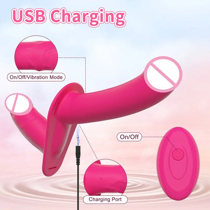 Double Penis Vibrator Dual Ended Strap on Elastic Harness Belt Strap On Dildo Adult Sex Toys for Woman Couples Anal Soft Dildos