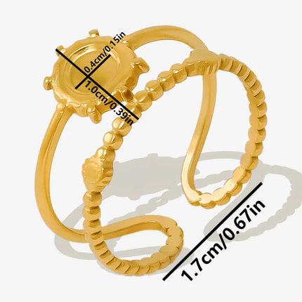 6pcs/lot Gold Plated Stainless Steel Base Rings Settings DIY Blank Knuckle Rings for Women Jewelry Charms Never Fade Wholesale