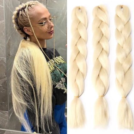 Synthetic African Braided Ombre Braiding Hair Braid Hair Extensions 3Pcs Pre Stretched High Temperature Crochet Braiding Hair