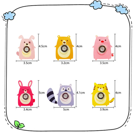 6PCS Fingertip Gyro Toy Creative Acrylic Animal Cat Dog Fox Fidget Spinners Toys Stress Relief Party Favors Gifts